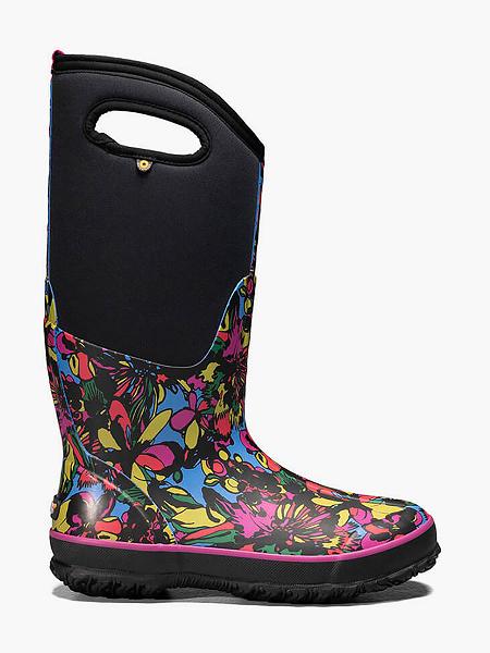 BOGS Boots Deutschland - Classic Tall Wildflower Winterstiefel Damen Schwarz Multi DE90374